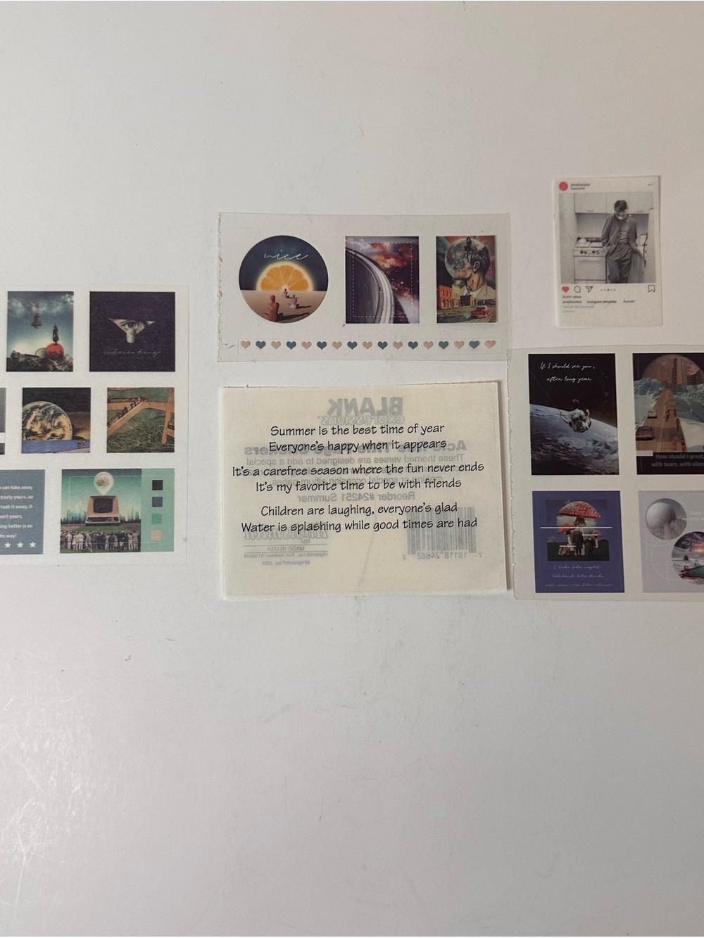 Washi Paper Aesthetic Travel Scenery 5ct Sticker Sheets Scrapbook/Junk Journal
